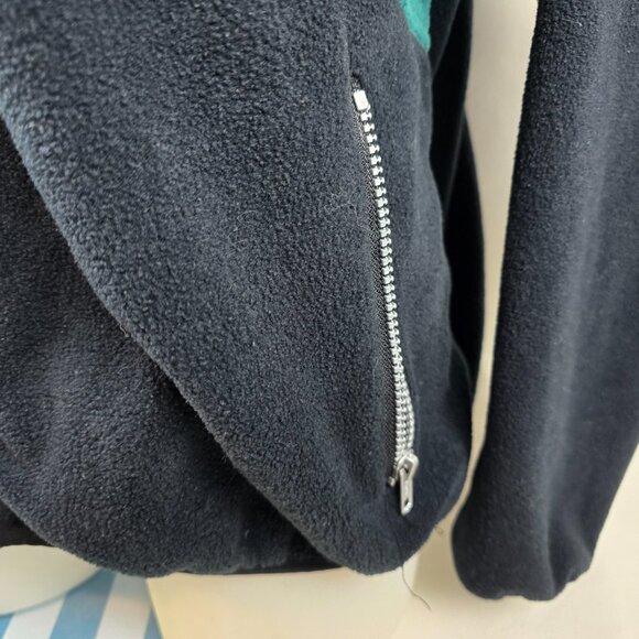 Mountain Dew Mens L/XL Green Black Convertible Vest Fleece Jacket Zip Off Sleeve - Picture 5 of 11